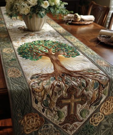 Cross Of Light And Redemption Quilted Table Runner