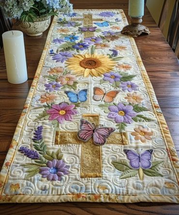 Cross Of Peace Quilted Table Runner