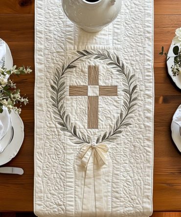 Cross Of Resurrection Quilted Table Runner
