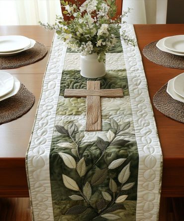 Cross Of Serene Blessings Quilted Table Runner