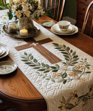 Cross Of The Redeemer Quilted Table Runner