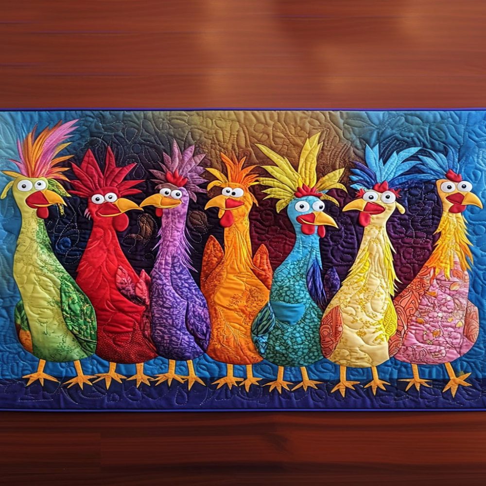 Crowing Colors Quilted Table Runner