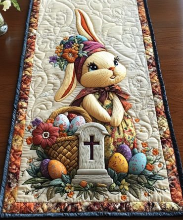 Cute Bunny Tribute Quilted Table Runner