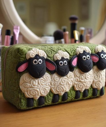 Cute Herd Quilted Makeup Bag