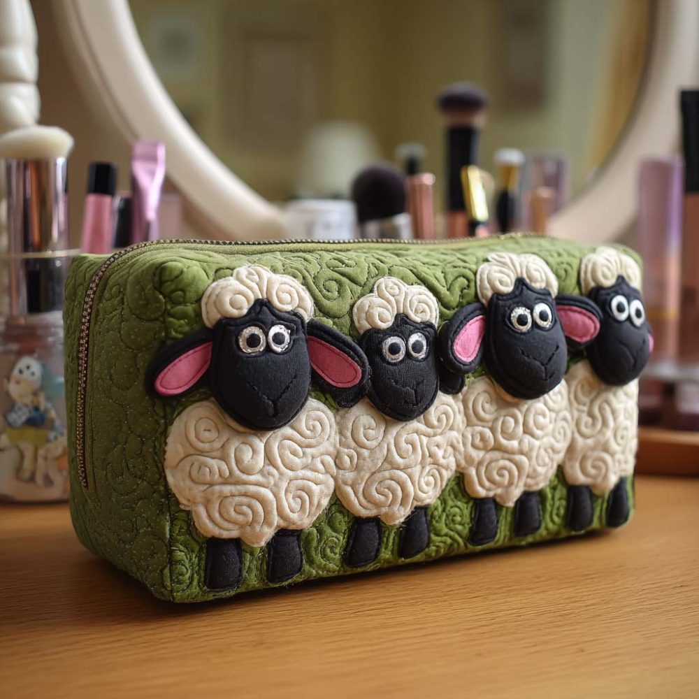 Cute Herd Quilted Makeup Bag
