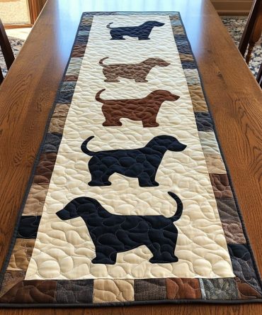 Dachshund Charm Quilted Table Runner
