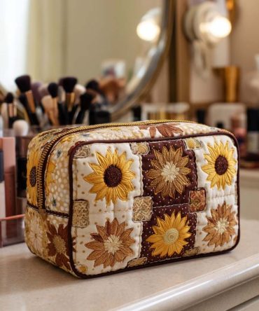 Daily Sunshine Quilted Makeup Bag