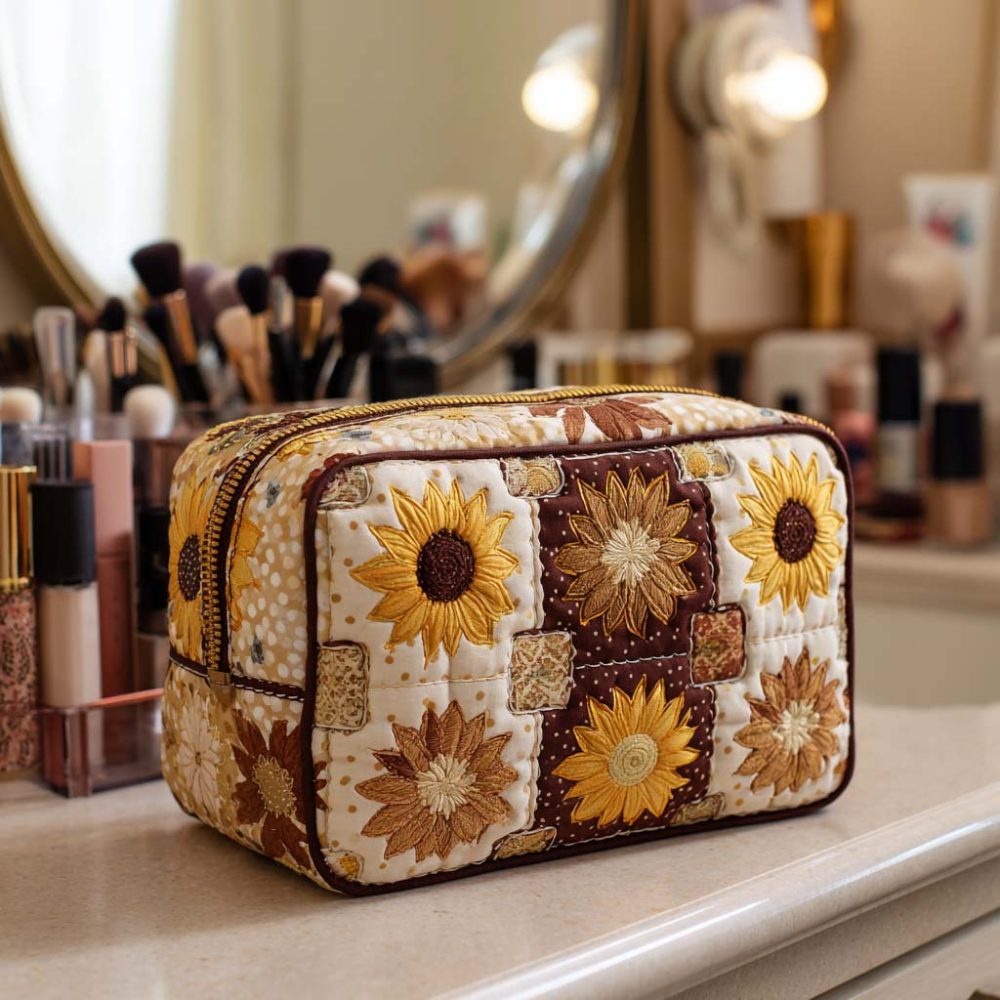 Daily Sunshine Quilted Makeup Bag