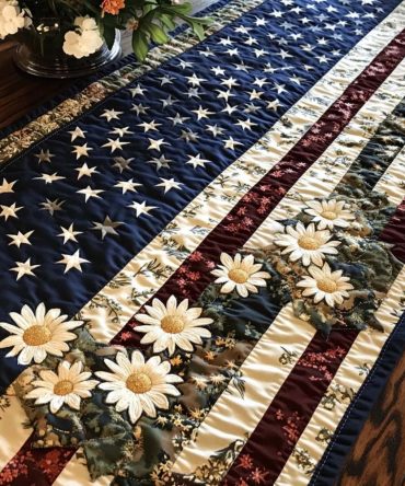 Daisy Banner Quilted Table Runner