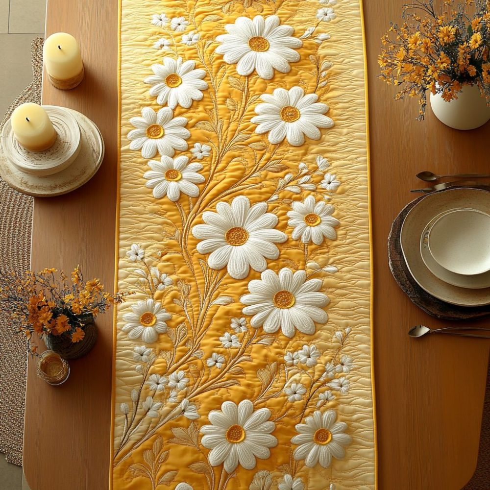Daisy Bliss Quilted Table Runner