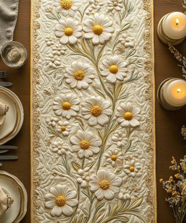 Daisy Delight Quilted Table Runner