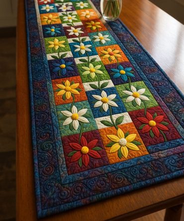 Daisy Delight Quilted Table Runner