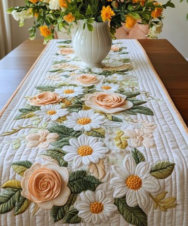 Daisy Delight Quilted Table Runner