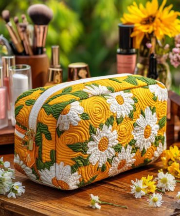 Daisy Dreams Quilted Makeup Bag