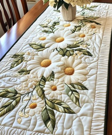 Daisy Field Quilted Table Runner