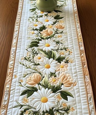 Daisy Glow Quilted Table Runner
