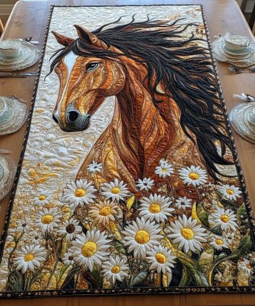 Daisy Hooves Quilted Table Runner