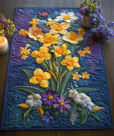 Dancing Daffodils Quilted Table Runner