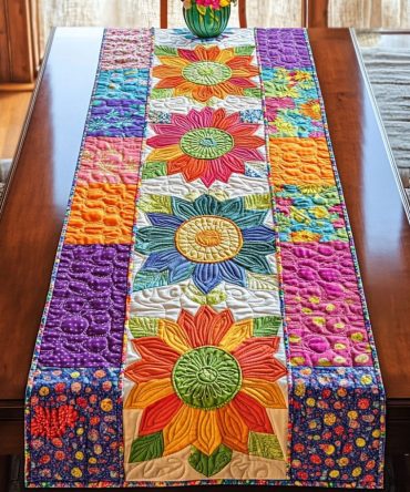 Sunflower Quilted Table Runner