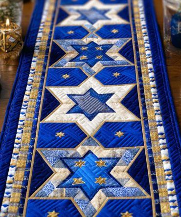 Star Of David Quilted Table Runner
