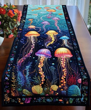 Deep Harmony Quilted Table Runner