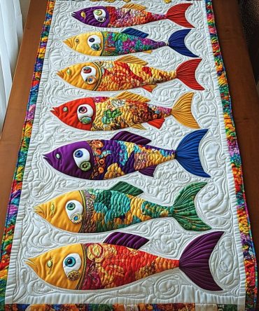 Deep Sea Fish Quilted Table Runner