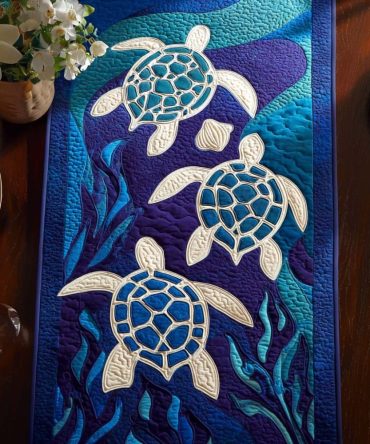 Deep Sea Quilted Table Runner