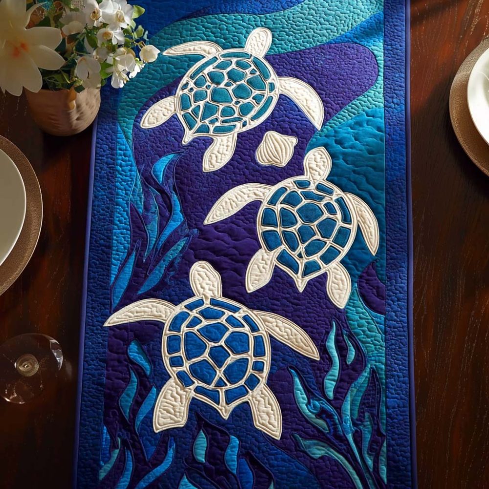 Deep Sea Quilted Table Runner