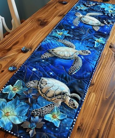 Deep Sea Serenity Quilted Table Runner