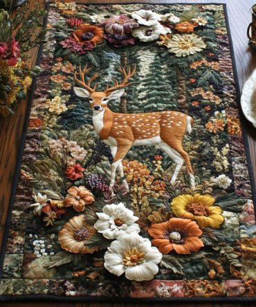 Deer Beauty Quilted Table Runner