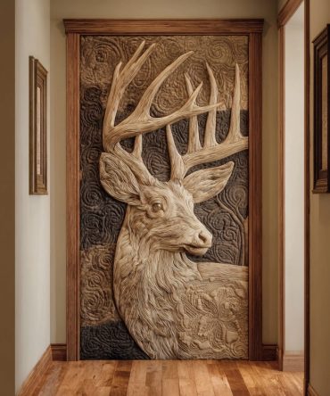 Deer Haven Quilted Door Cover