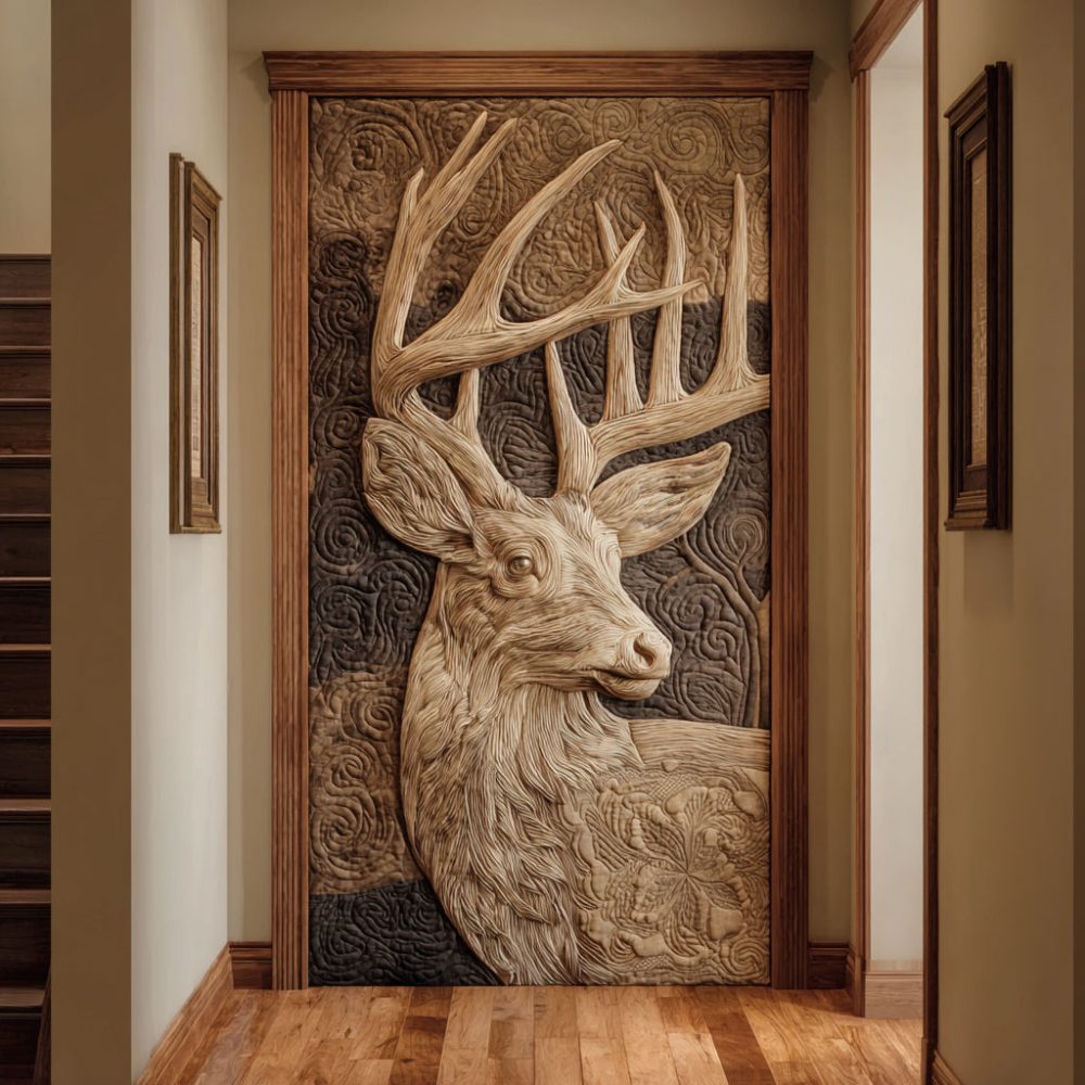 Deer Haven Quilted Door Cover