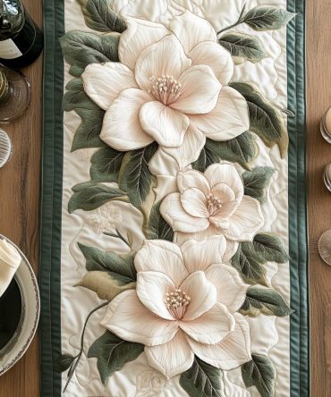 Delicate Bloom Quilted Table Runner