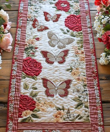 Delicate Flight Quilted Table Runner
