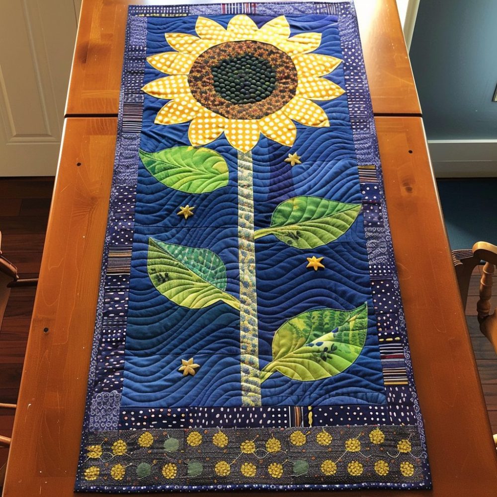 Delightful Sunflowers Quilted Table Runner