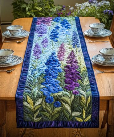 Delphinium Breeze Quilted Table Runner