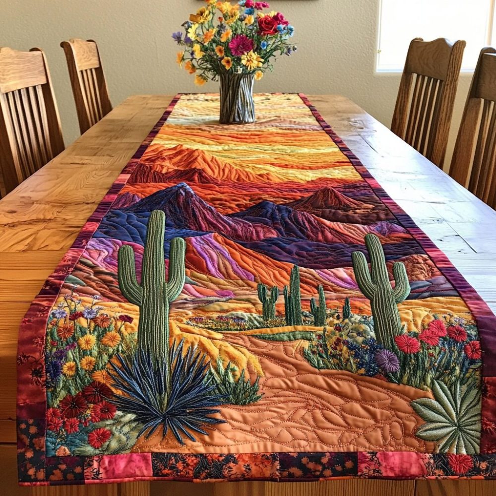Desert Bloom Quilted Table Runner