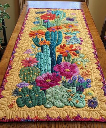 Desert Cactus Quilted Table Runner
