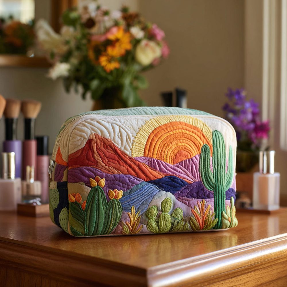 Desert Dawn Quilted Makeup Bag
