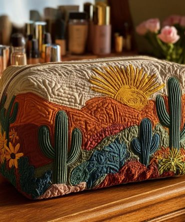 Desert Flora Quilted Makeup Bag