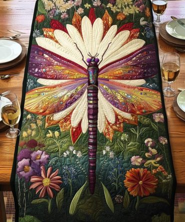 Dewdrop Wings Quilted Table Runner