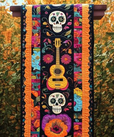Dia De Los Muertos Spirit Quilted Table Runner