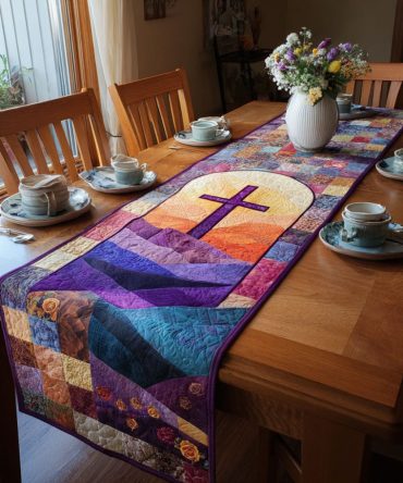Divine Light Cross Quilted Table Runner
