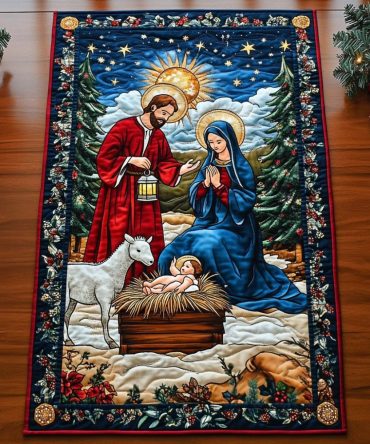 Divine Nativity Blessings Quilted Table Runner