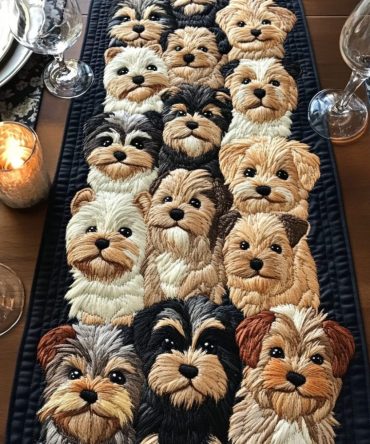 Dog Doodles Quilted Table Runner