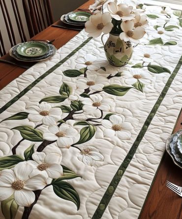 Dogwood Breeze Quilted Table Runner