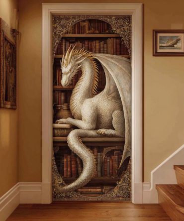 Dragon Reader Quilted Door Cover