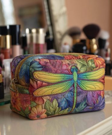 Dragonfly Fields Quilted Makeup Bag