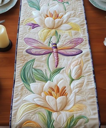 Dragonfly Garden Quilted Table Runner