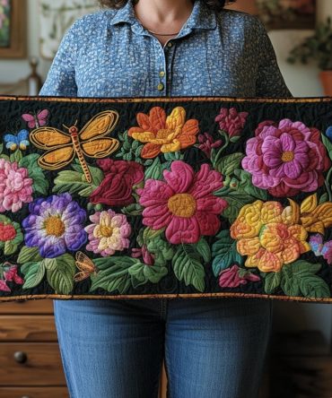 Dragonfly Meadow Quilted Table Runner